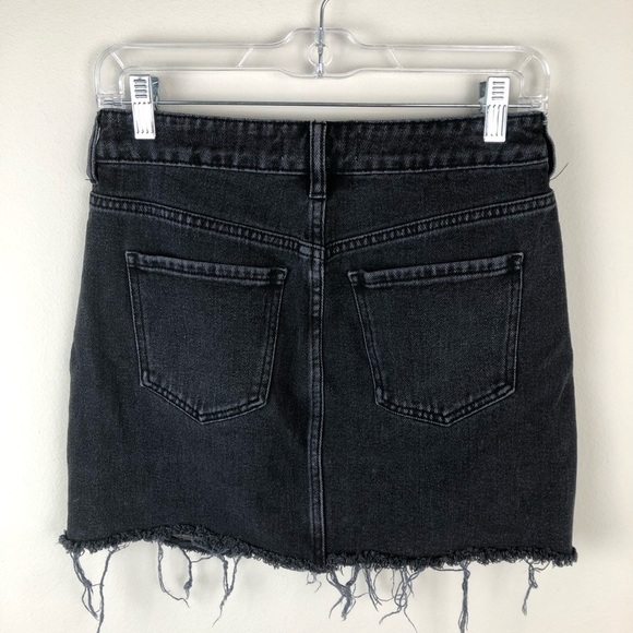 Pacsun- Black worn distressed style jean skirt size: 26 - Picture 8 of 8